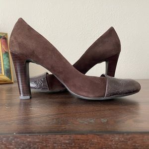 Franco Sarto suede and leather heels.  Like new
